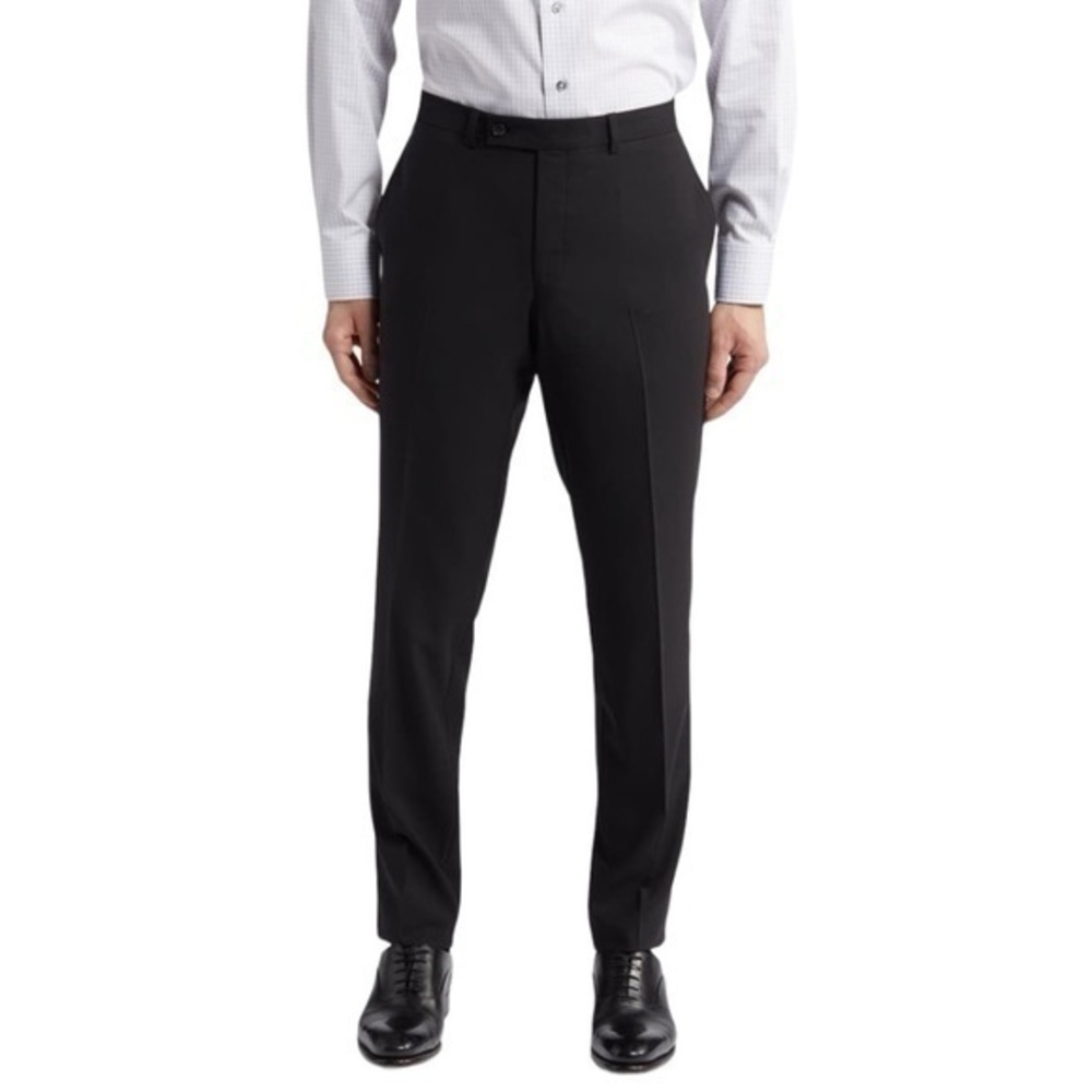 Ted Baker London Endurance Jay CT Black Plaid Modern Solid Wool Pant Size 31